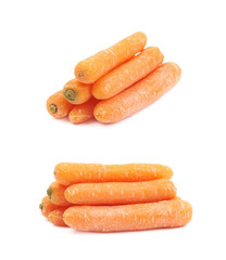 Pile of baby carrots isolated