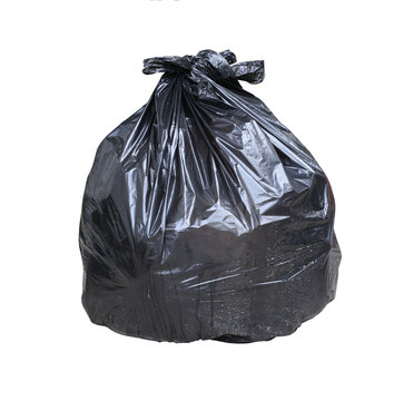 Garbage bag have waste inside isolated on white background.