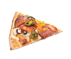 Slice of a mexican pizza isolated
