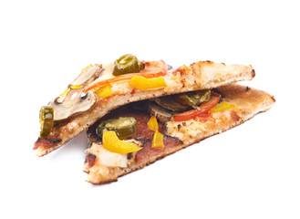 Slice of a mexican pizza isolated