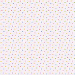 画用紙にクレヨンで描いたようなカラフルなドット柄シームレスパターン