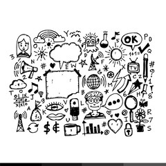 Free hand draw Business doodles Illustration design