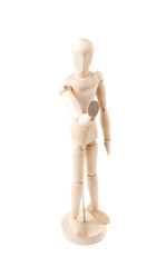 Human doll puppet statuette isolated
