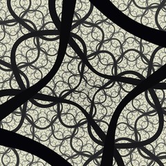 Fototapeta na wymiar Black and white fractal background