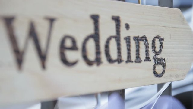 wooden wedding signboard indicator