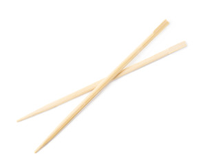 Wooden sushi chopsticks isolated