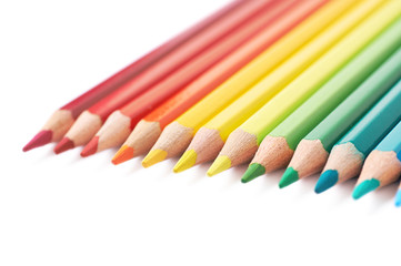 Fototapeta premium Multiple colorful color pencils composition