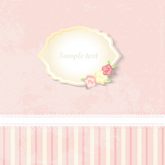 classic romantic card design. vector. yellow and pink