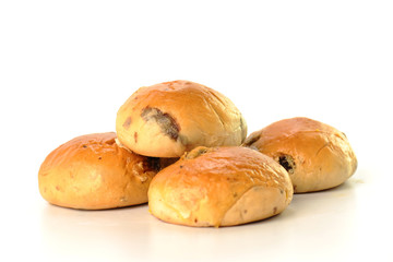 raisin bread isolated on white background