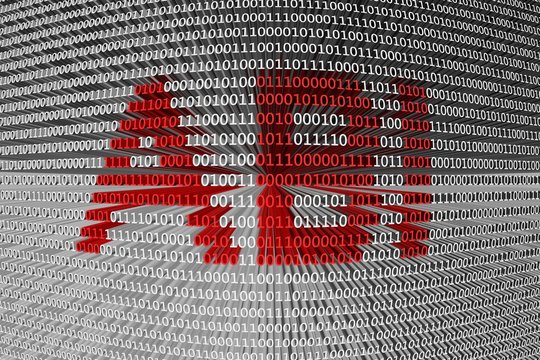 ABI in a binary code 3D illustration