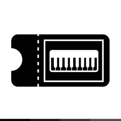 icon ticket for piano concert illustration design