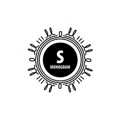 monogram vector in frame