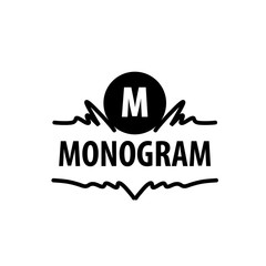 monogram vector in frame
