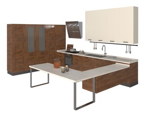 3D Illustration Kitchen Furniture