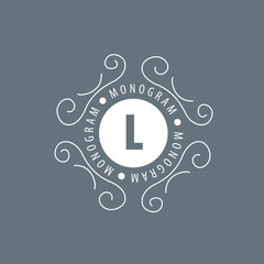 monogram vector in frame