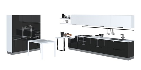 3D Illustration Kitchen Furniture © vik173