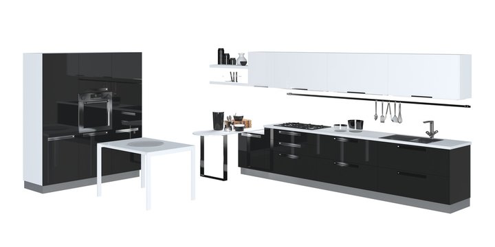 3D Illustration Kitchen Furniture