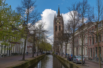 view of Oude Kerk, Delft,  Netherlands