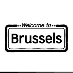 Welcome to Brussels city illustration design
