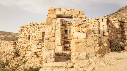 Ruin of a house in  Dana vilage, Dana natrure reserve. in Jordan