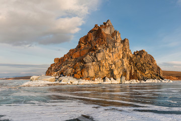 Shaman Rock in Lake Baikal, Siberia, Russia