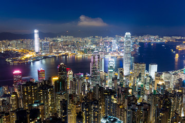 Obraz premium Hong Kong city at night