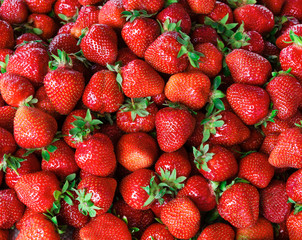Big strawberry. Close up, Top view, high resolution product.