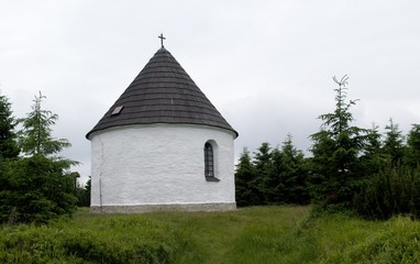 Fototapeta na wymiar Kunstatska kaple - chapel in Orlicke hory mountains in north-east Bohemia in Czech republic