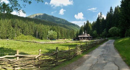 Obri dul valley with Studnicni hora in Krkonose mountains in Czech republic