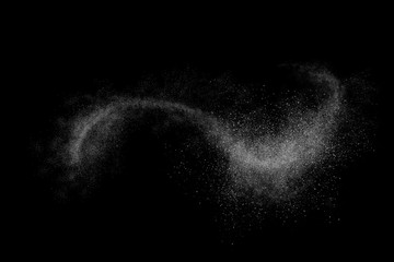 Black and white abstract powder explosion background - obrazy, fototapety, plakaty