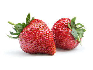 Perfect strawberry on white background. Close up. High resolution product.