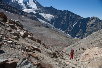 French Alps, mountains. Route to Montblanc.