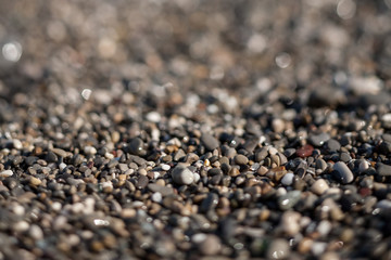 Pebbles on the beach.