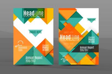 Colorful geometric A4 business print template