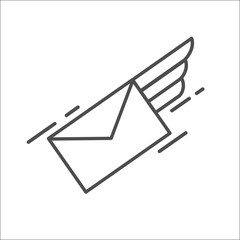 Mail. Letter. E-mail. Airmail. Vector icon.