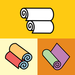 Rolls of wallpaper. Wallpaper, set of vector icons.
