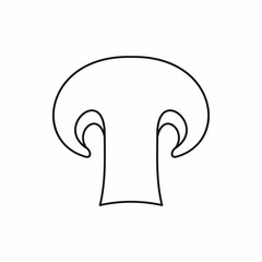Champignon mushroom icon in outline style isolated vector illustration