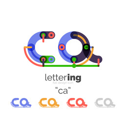 Fototapeta na wymiar Letter logo line concept