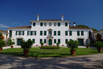 Fototapeta na wymiar Historical elegant residence of Villa Beretta, Lauzacco, Friuli, Italy 