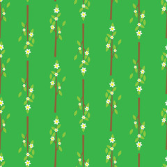 Seamless pattern with a branch of flowers
