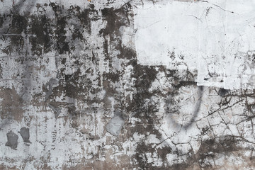 old dirty cement wall peeling paint and crack