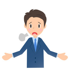 少しがっかりするビジネスマン、男性会社員のイラスト素材