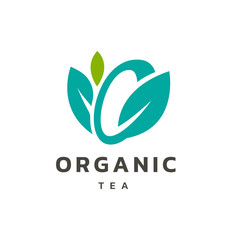 Organic logo,green eco product logo,tea logo template.