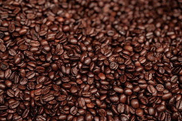 Background from fresh roasted coffee beans.