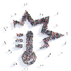 people thermometer temperature shape icon 3d