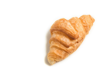 gold croissant isolated on white background