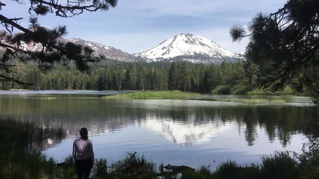 Mount Lassen, Lassen Volcanic National Park, USA. View from Manzanita Lake
