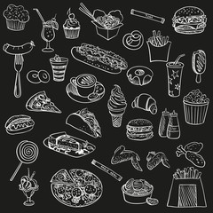 Doodle icon fast food