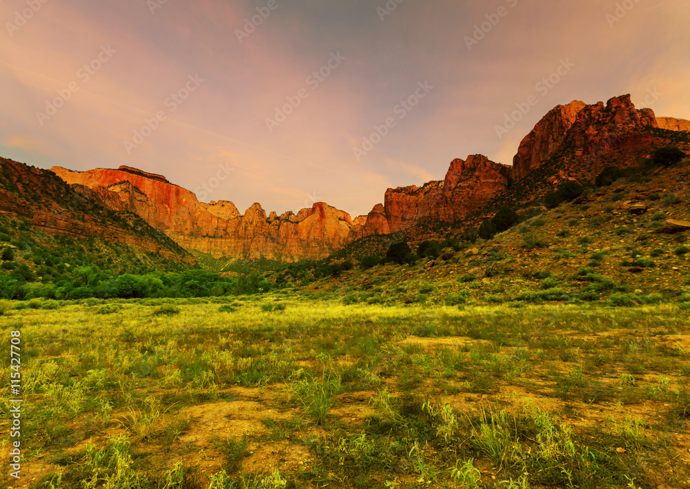 Wall mural Zion at sunrise