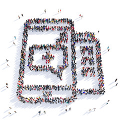 people smartphone shape 3d